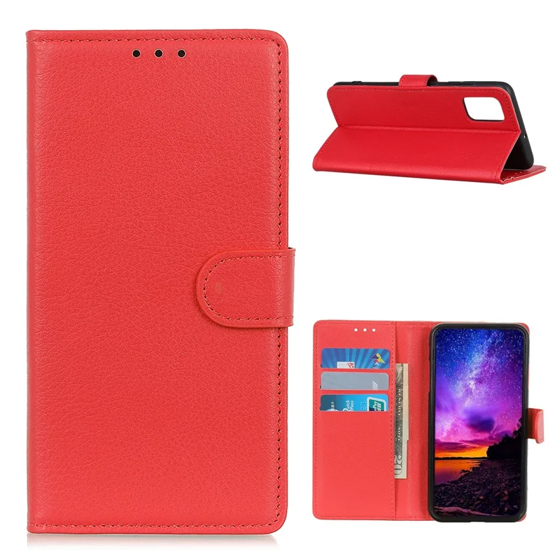 For Samsung Galaxy A52 4G/5G / A52s 5G Phone Case Classic Litchi Texture Wallet Leather Phone Protector - Red