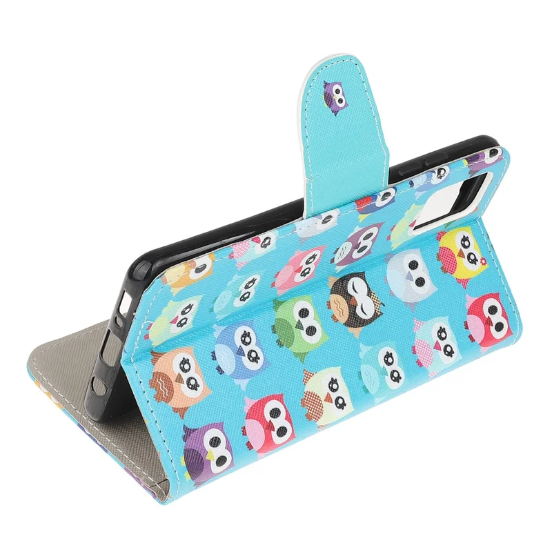 غطاء جلد بملمس متقاطع مطبوع مع حامل لجهاز Samsung Galaxy A52 4G/5G / A52s 5G - بوم