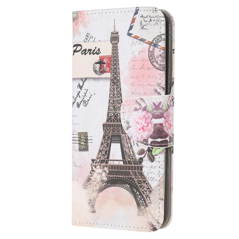 Printing Cross Texture Stand Protector for Samsung Galaxy A52 4G/5G / A52s 5G Leather Cover - Eiffel Tower