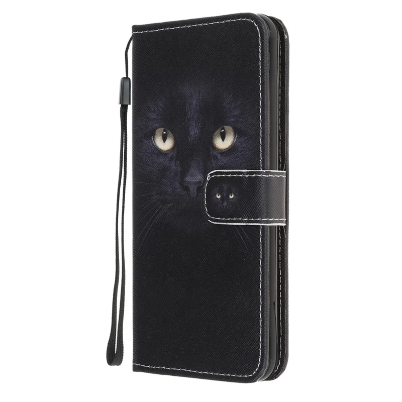 Pattern Protector for Samsung Galaxy A52 4G/5G / A52s 5G Cross Texture Leather Wallet Case - Cat Face