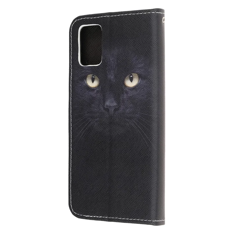 Pattern Protector for Samsung Galaxy A52 4G/5G / A52s 5G Cross Texture Leather Wallet Case - Cat Face