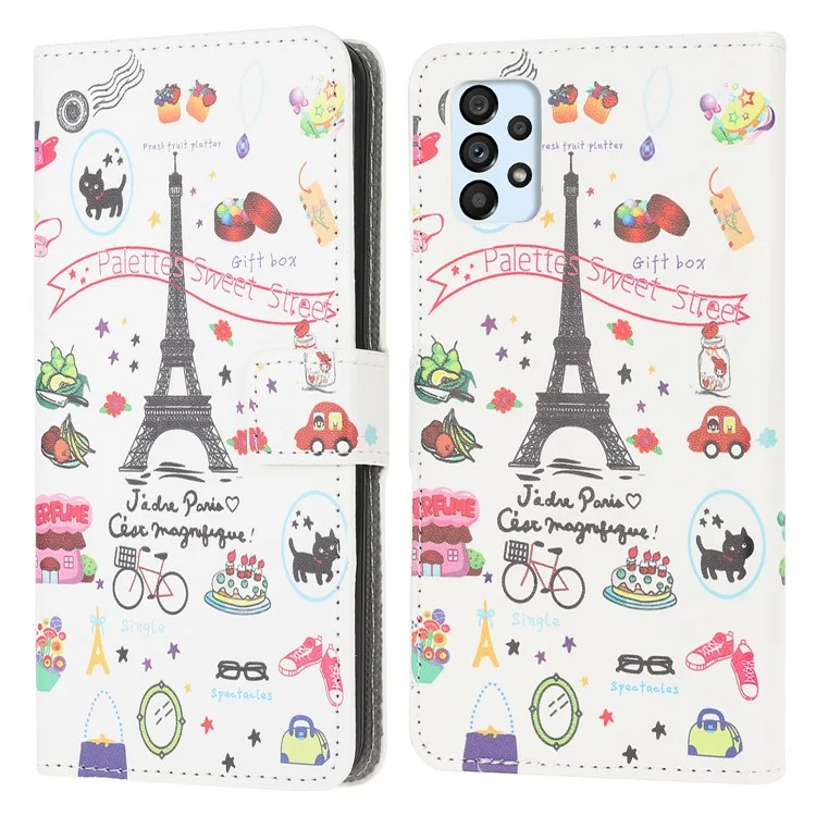 Modèle D'impression de Portefeuille Coque de Téléphone en Cuir Pour Samsung Galaxy A52 4g / 5G / Accessoire de Téléphone Portable A52s 5G - la Tour