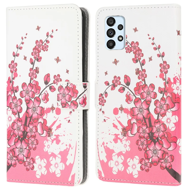Pattern Printing Wallet Leather Phone Shell for Samsung Galaxy A52 4G/5G / A52s 5G Cell Phone Accessory - Beautiful Flower