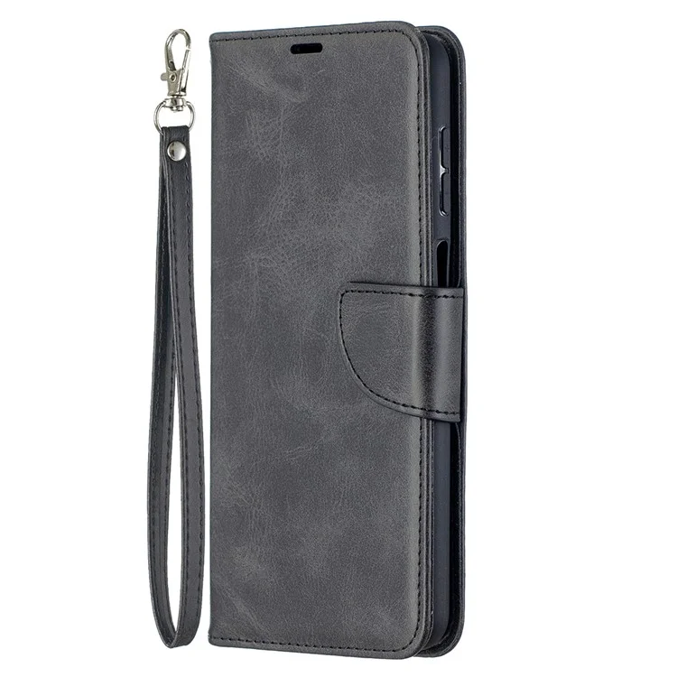 PU Leather Wallet Stylish Smartphone Case for Samsung Galaxy A12 - Black