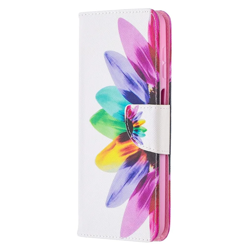 Pattern Printing Magnetic Leather Stand Case for Samsung Galaxy A12 - Sunflower