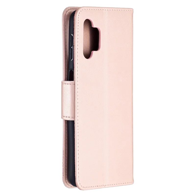 For Samsung Galaxy A32 5G / M32 5G Imprint Butterflies Wallet Stand Flip Leather Phone Shell - Rose Gold
