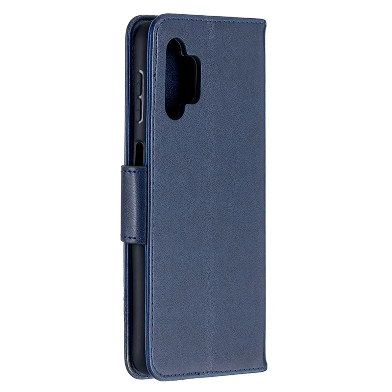 For Samsung Galaxy A32 5G / M32 5G Imprint Butterflies Wallet Stand Flip Leather Phone Shell - Dark Blue