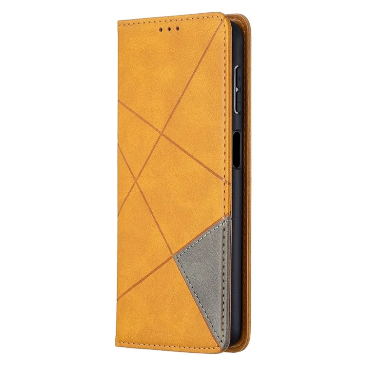 Coque en TPU et cuir PU avec porte-cartes pour Galaxy A32 5G / M32 5G - Jaune