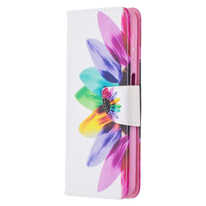 Pattern Printing Magnetic Leather Stand Wallet Stylish Case for Galaxy A32 5G / M32 5G - Sunflower