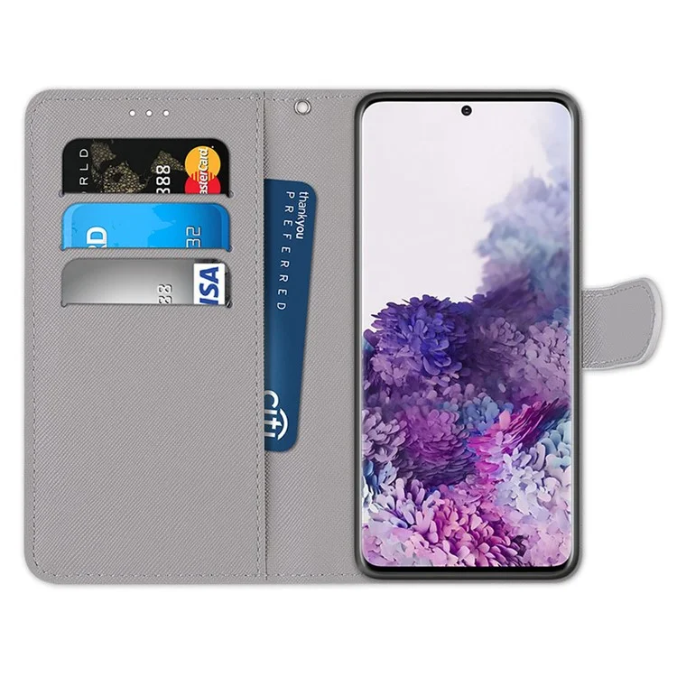 Case de Support de Portefeuille Pour Samsung Galaxy S21 + 5G Modèle Anti-dépôt D'impression - Chat et Tigre