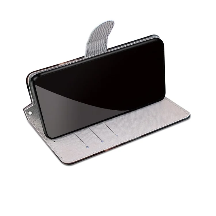 Case de Support de Portefeuille Pour Samsung Galaxy S21 + 5G Modèle Anti-dépôt D'impression - Chat et Tigre