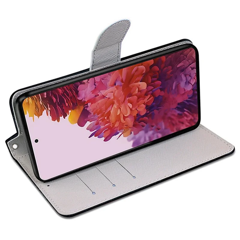 For Samsung Galaxy S21 4G/5G PU Leather Magnetic Cover Stand Flip Wallet Phone Case - Road and Starry Night