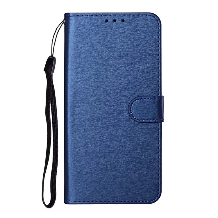 Unqiue Design Leather Phone Case с Ремешком Для Samsung Galaxy S21 4G/5G - Синий