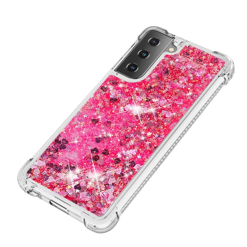 Dynamic Quicksand Anti-shock TPU Protection Phone Casing for Samsung Galaxy S21 4G/5G - Rose
