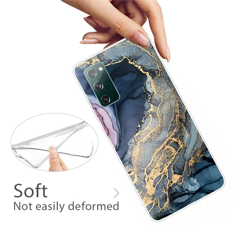 Para Samsung Galaxy S20 FE 4G/5G/S20 Lite/S20 FE 2022 Capa de Telefone à Prova de Choque TPU com Padrão de Mármore Impresso - Estilo A