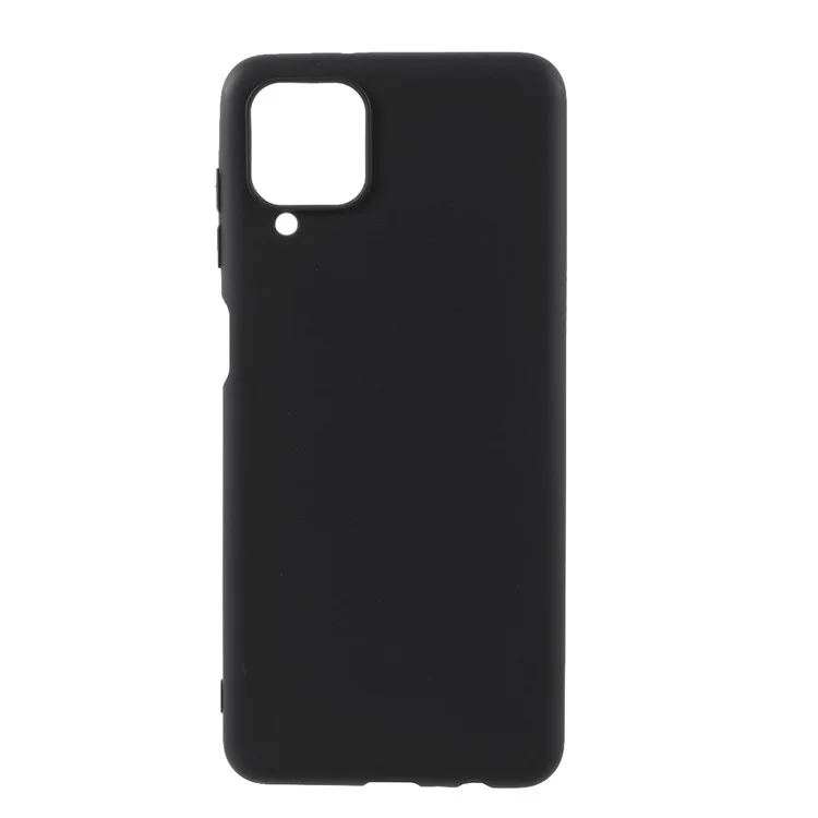 Para Samsung Galaxy A12 Thin Matte TPU Phone Case Finish Profile Soft Back Protective Cover - Preto