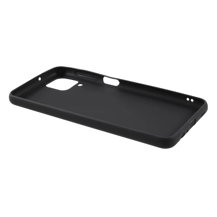 Para Samsung Galaxy A12 Thin Matte TPU Phone Case Finish Profile Soft Back Protective Cover - Preto