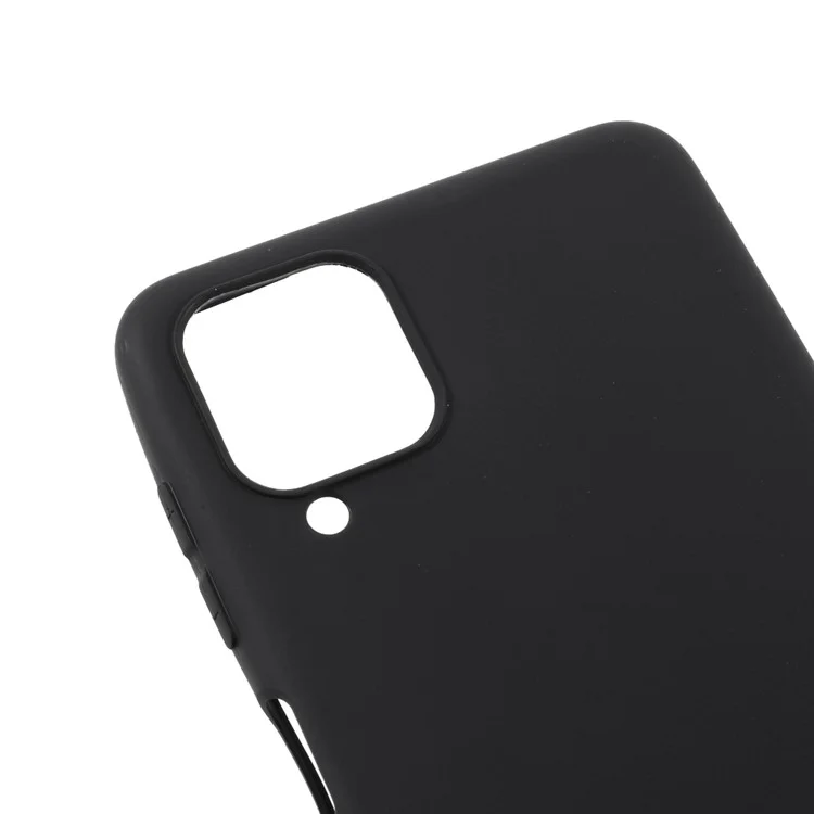 Para Samsung Galaxy A12 Thin Matte TPU Phone Case Finish Profile Soft Back Protective Cover - Preto
