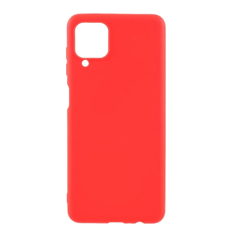 For Samsung Galaxy A12 Thin Matte TPU Phone Case Finish Profile Soft Back Protective Cover - Red