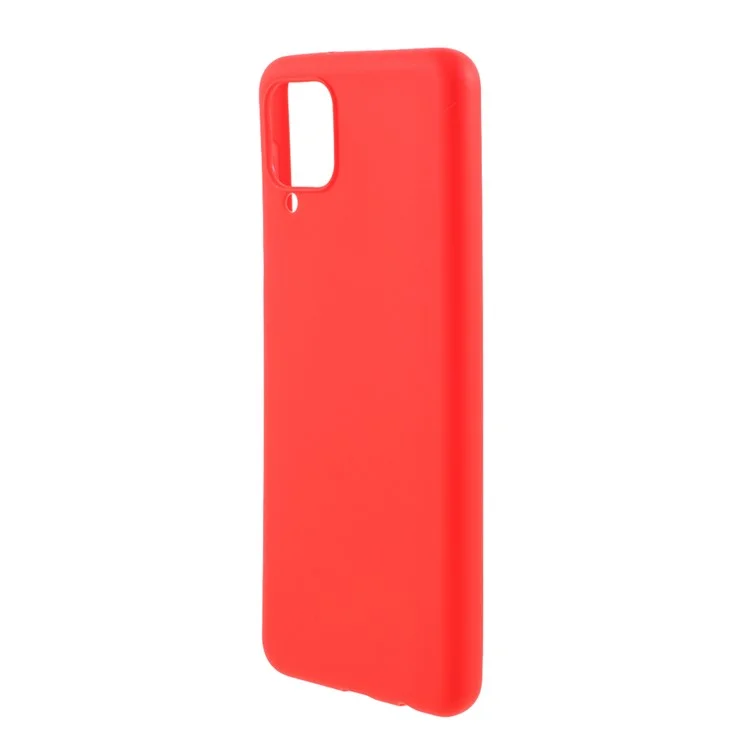 For Samsung Galaxy A12 Thin Matte TPU Phone Case Finish Profile Soft Back Protective Cover - Red