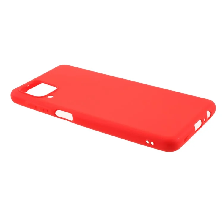 For Samsung Galaxy A12 Thin Matte TPU Phone Case Finish Profile Soft Back Protective Cover - Red