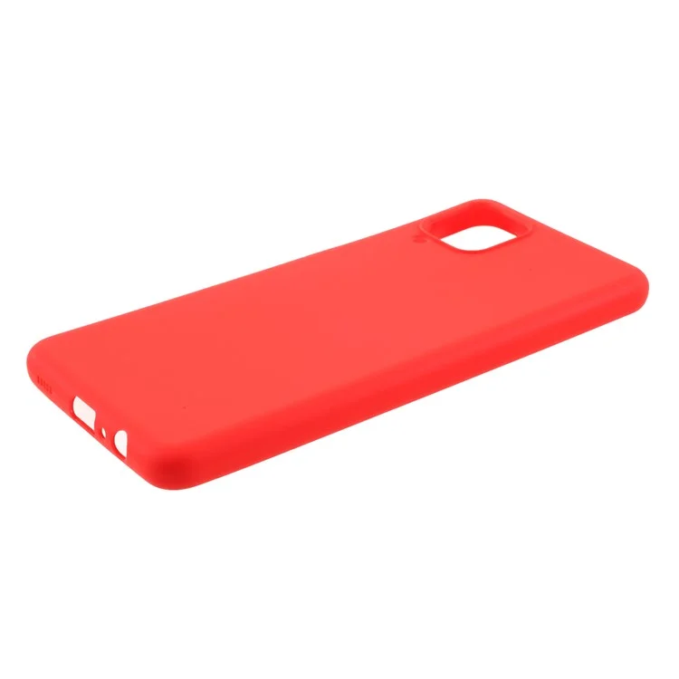 For Samsung Galaxy A12 Thin Matte TPU Phone Case Finish Profile Soft Back Protective Cover - Red