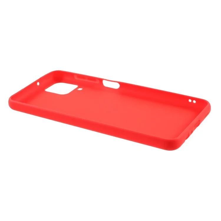 For Samsung Galaxy A12 Thin Matte TPU Phone Case Finish Profile Soft Back Protective Cover - Red