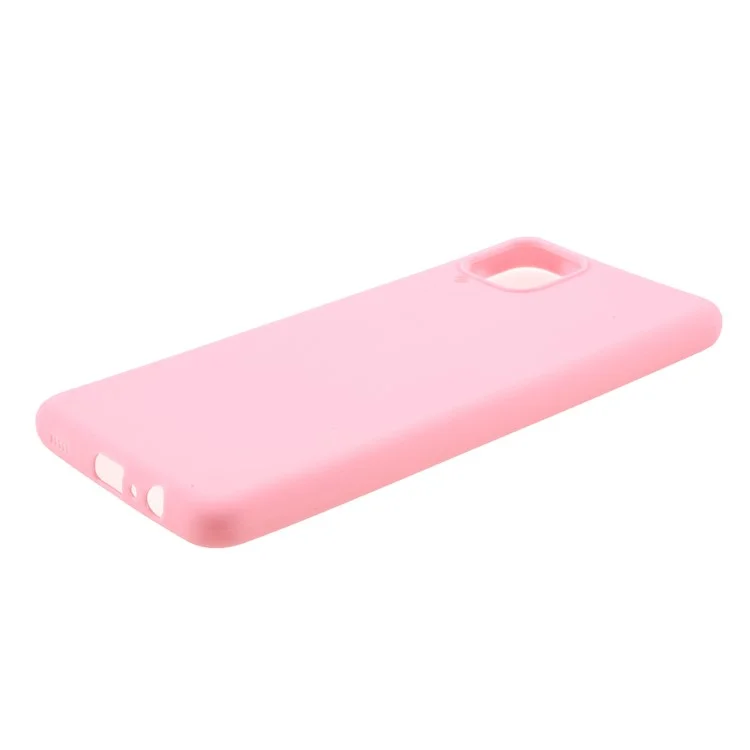 For Samsung Galaxy A12 Thin Matte TPU Phone Case Finish Profile Soft Back Protective Cover - Pink