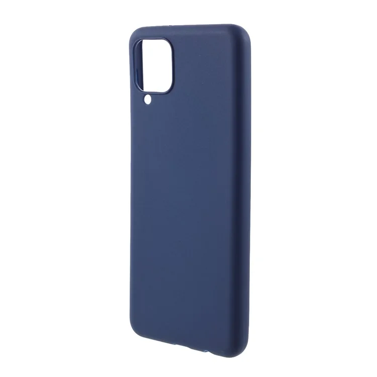 For Samsung Galaxy A12 Thin Matte TPU Phone Case Finish Profile Soft Back Protective Cover - Dark Blue