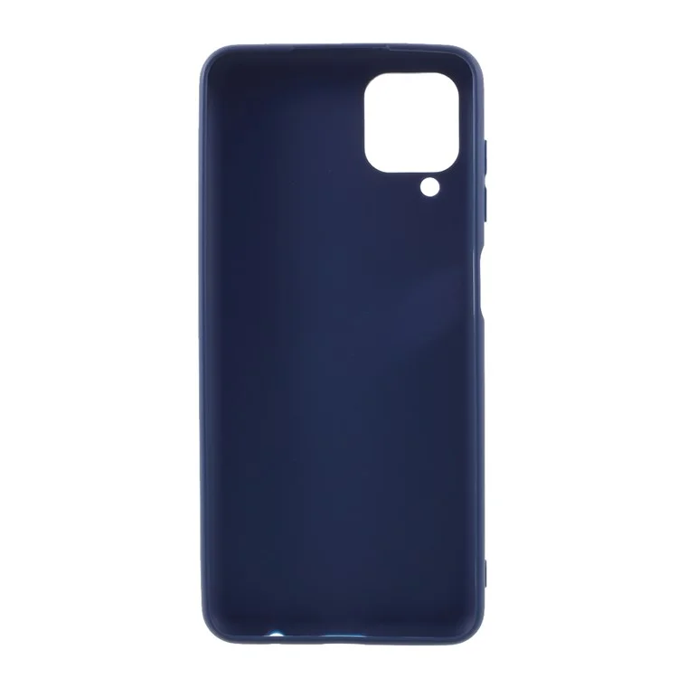 For Samsung Galaxy A12 Thin Matte TPU Phone Case Finish Profile Soft Back Protective Cover - Dark Blue