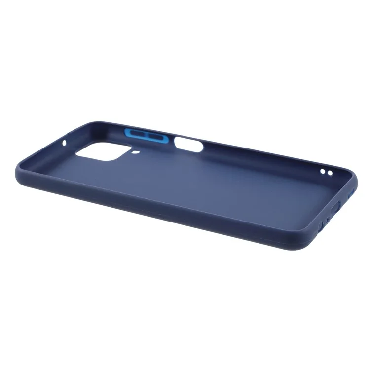 For Samsung Galaxy A12 Thin Matte TPU Phone Case Finish Profile Soft Back Protective Cover - Dark Blue