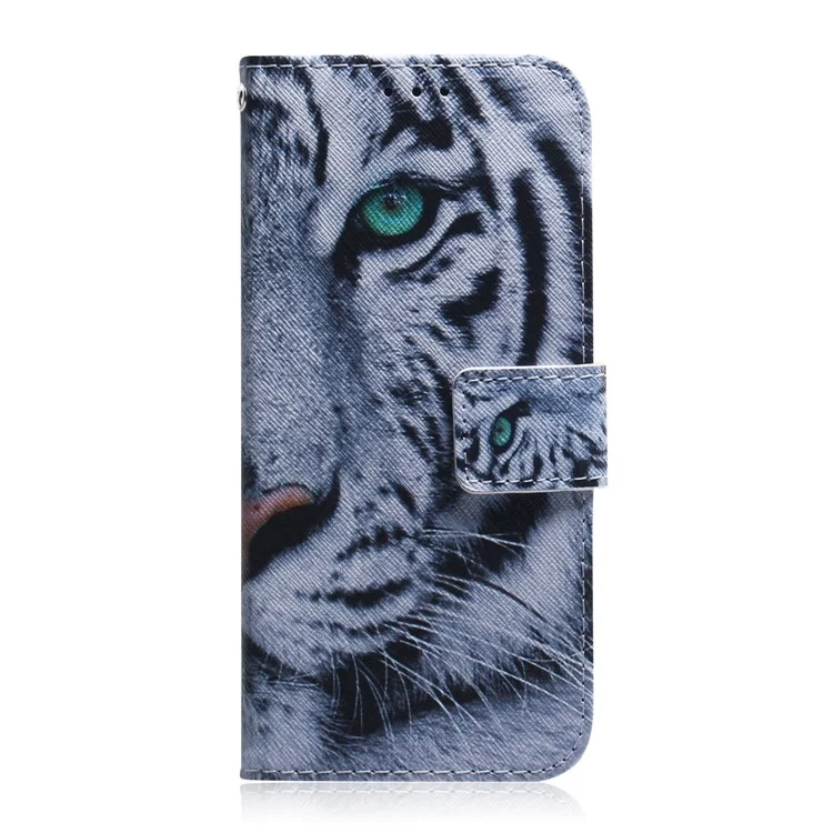Leder Brieftasche Schutzmuster Druckhülle Für Galaxy A32 5G / M32 5G - Tiger
