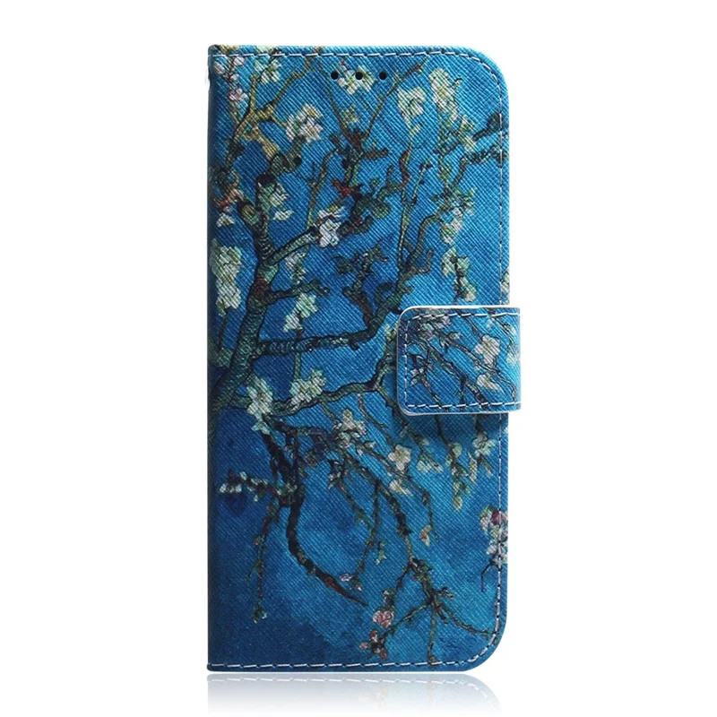 Leather Wallet Protective Pattern Printing Shell Case for Galaxy A32 5G / M32 5G - Flower