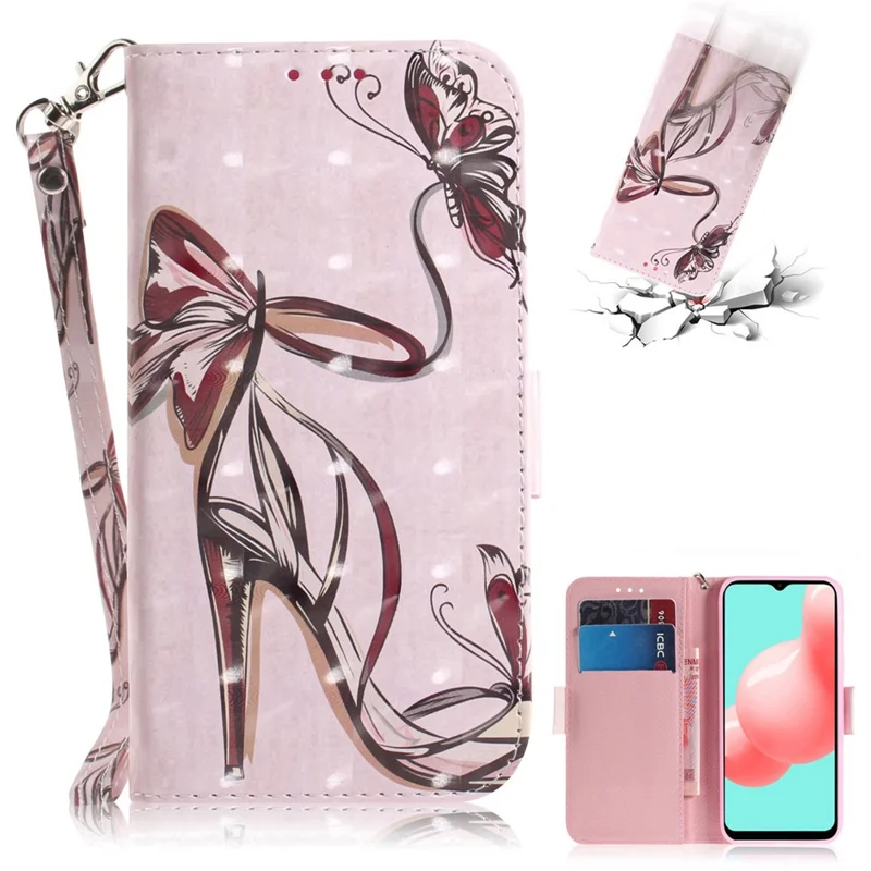 Magnetic Flip Pattern Printing Wallet PU Leather Shell for Galaxy A32 5G / M32 5G - Butterflies