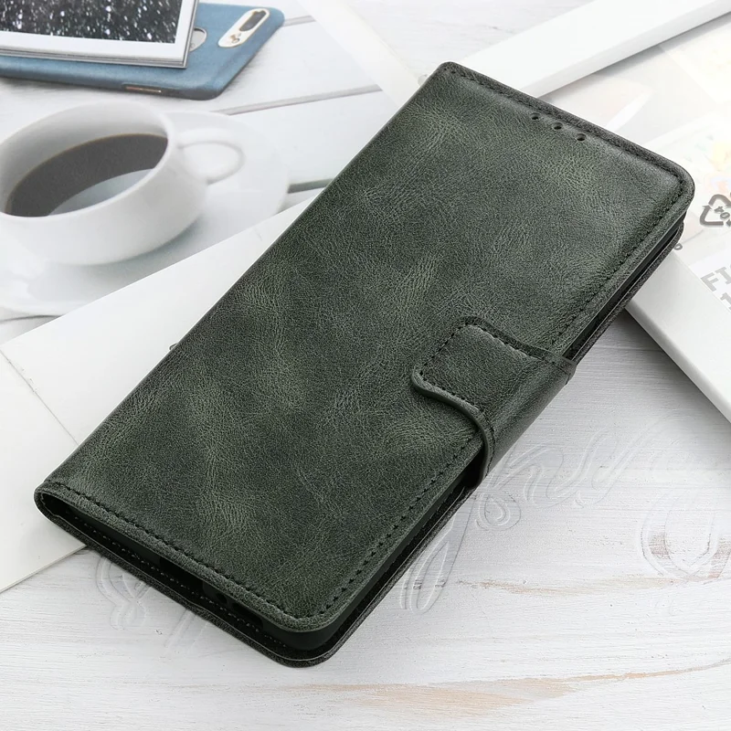 Crazy Horse PU Leather Wallet Stand Protector Cover for Samsung Galaxy A52 4G/5G / A52s 5G - Green