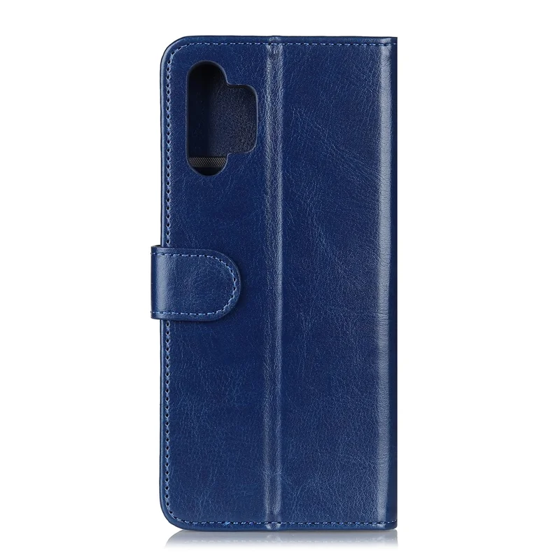 Crazy Horse Wallet Stand Leather Phone Protective Case for Samsung Galaxy A32 5G/M32 5G - Blue