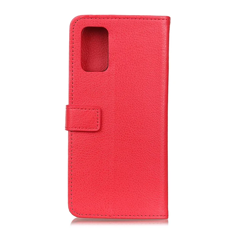 Litchi Skin PU Leder Drop Resistant Wallet Case Protector Protective Shell Für Samsung Galaxy A52 4G/5G / A52s 5g - Rot