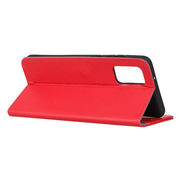 Litchi Skin PU Leder Drop Resistant Wallet Case Protector Protective Shell Für Samsung Galaxy A52 4G/5G / A52s 5g - Rot