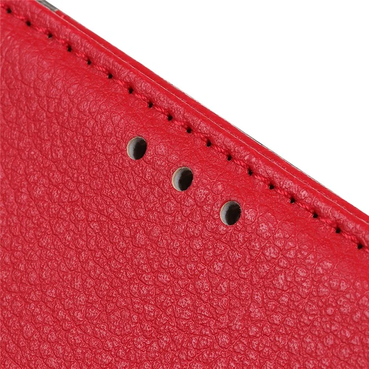 Litchi Skin PU Leder Drop Resistant Wallet Case Protector Protective Shell Für Samsung Galaxy A52 4G/5G / A52s 5g - Rot