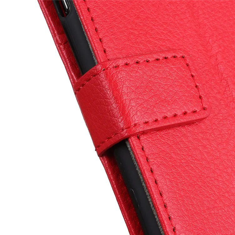 Litchi Skin PU Leder Drop Resistant Wallet Case Protector Protective Shell Für Samsung Galaxy A52 4G/5G / A52s 5g - Rot