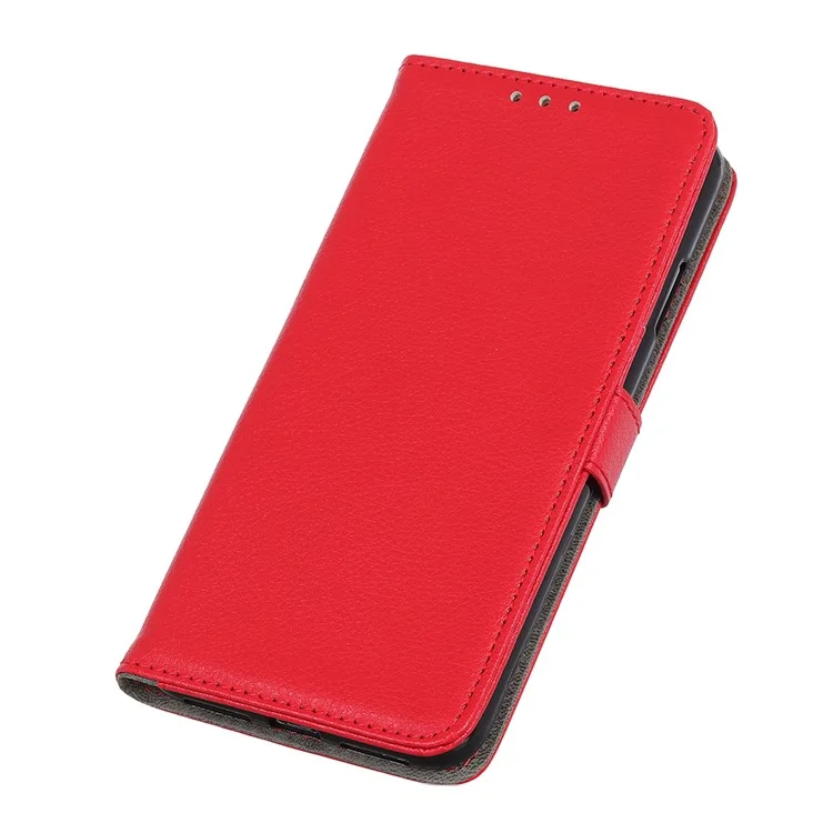 Litchi Skin PU Leder Drop Resistant Wallet Case Protector Protective Shell Für Samsung Galaxy A52 4G/5G / A52s 5g - Rot