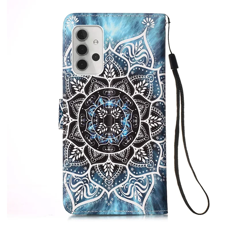 Pattern Printing Textured Wallet Stand Leather Case for Samsung Galaxy A32 5G/M32 5G - Flower Pattern