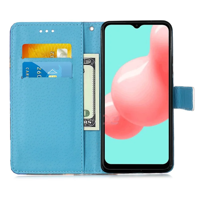 Pattern Printing Textured Wallet Stand Leather Case for Samsung Galaxy A32 5G/M32 5G - Flower Pattern