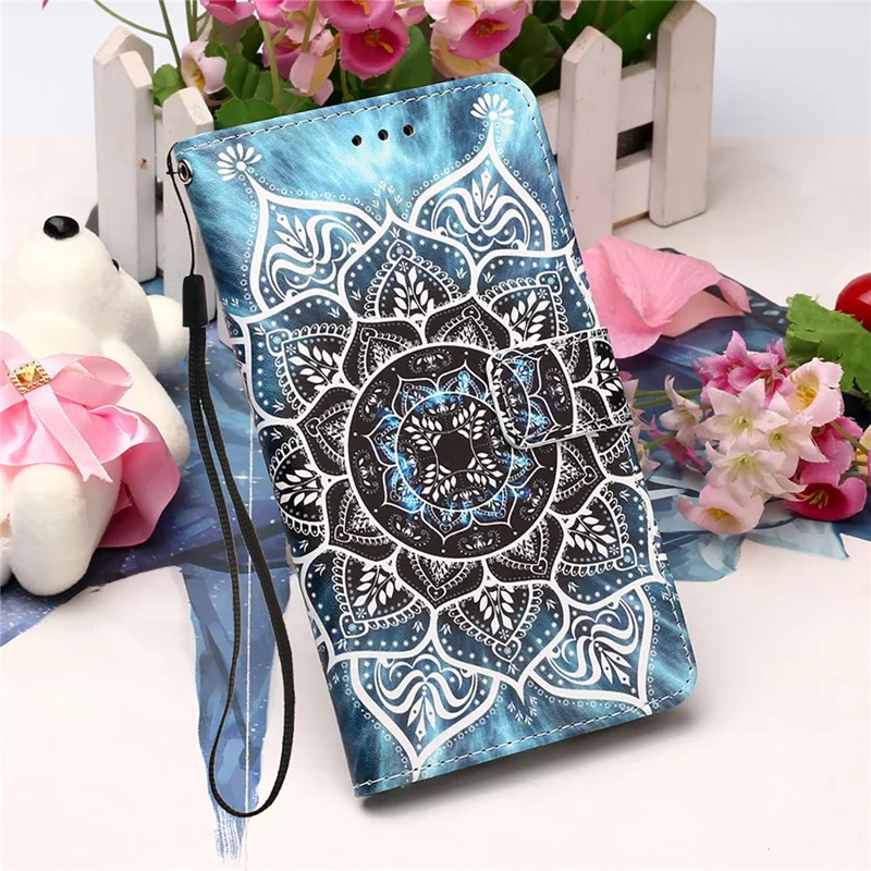 Pattern Printing Textured Wallet Stand Leather Case for Samsung Galaxy A32 5G/M32 5G - Flower Pattern