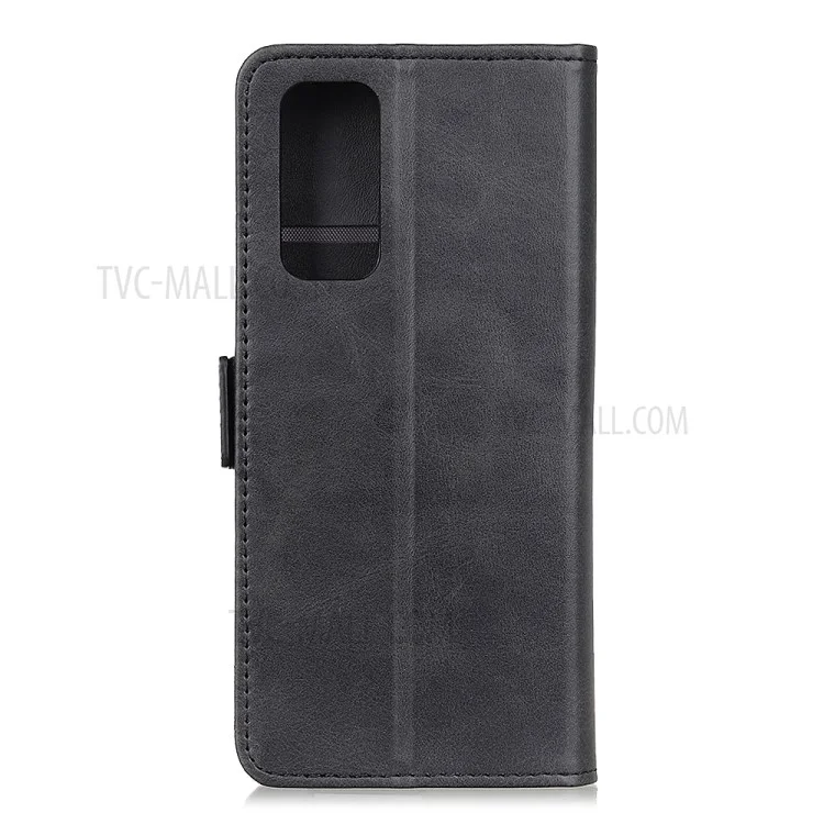 Seitlicher Magnetverschluss-Saugnapfleder-Wallet-Hülle für Samsung Galaxy A72 4G/5G - Schwarz