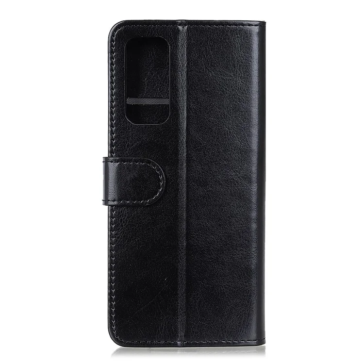 Portefeuille de Texture Crazy Horse Anti-scratch Stand en Cuir Protector Téléphone Couvre Pour Samsung Galaxy A52 4g / 5G / A52s 5G - le Noir
