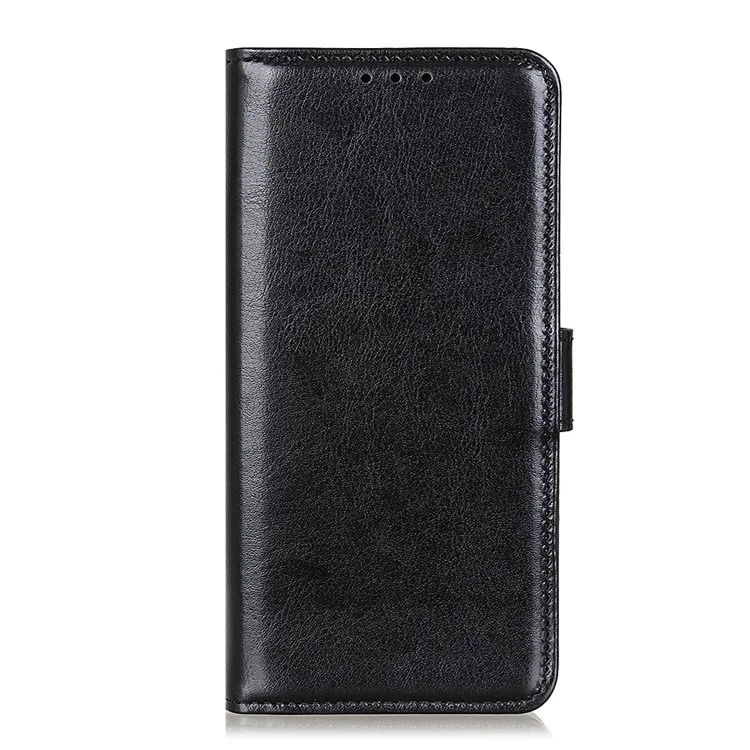 Portefeuille de Texture Crazy Horse Anti-scratch Stand en Cuir Protector Téléphone Couvre Pour Samsung Galaxy A52 4g / 5G / A52s 5G - le Noir