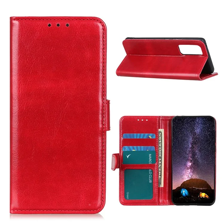 Portafoglio di Texture Per Cavalli da Cavalletto Antigracciate Per la Protezione in Pelle Copertina Del Telefono Per la Protezione Per la Protezione Per Samsung Galaxy A52 4G/5G / A52s 5G - Rosso
