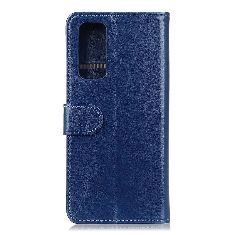 Cubierta de la Caja Del Teléfono de la Billetera de la Billetera de la Billetera Del Caballo Loco Anti-scratch Para Samsung Galaxy A52 4G/5G / A52s 5G - Azul