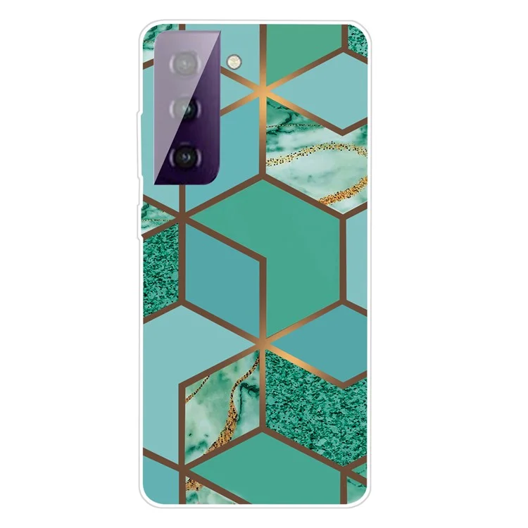 Phone Case for Samsung Galaxy S21 4G/5G Shockproof Protective Cover Marble Pattern Printing TPU Phone Shell - Style A